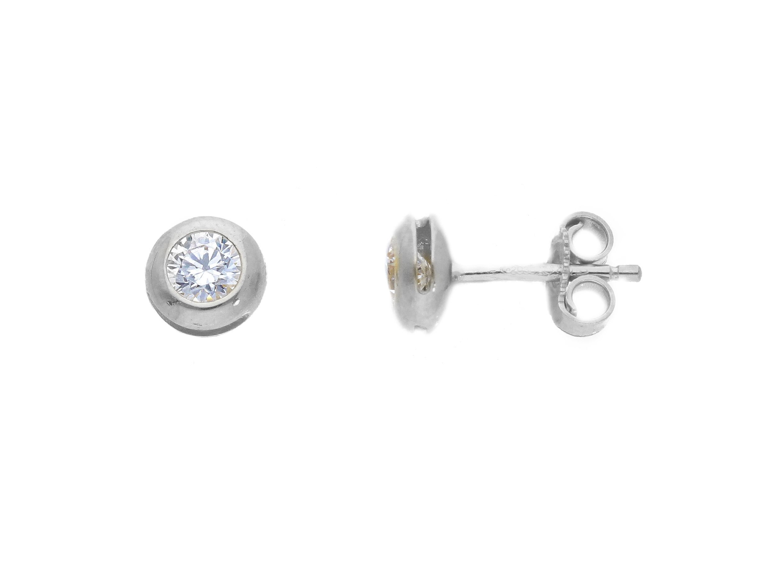 White gold earrings 9k with zircon (code S167197)